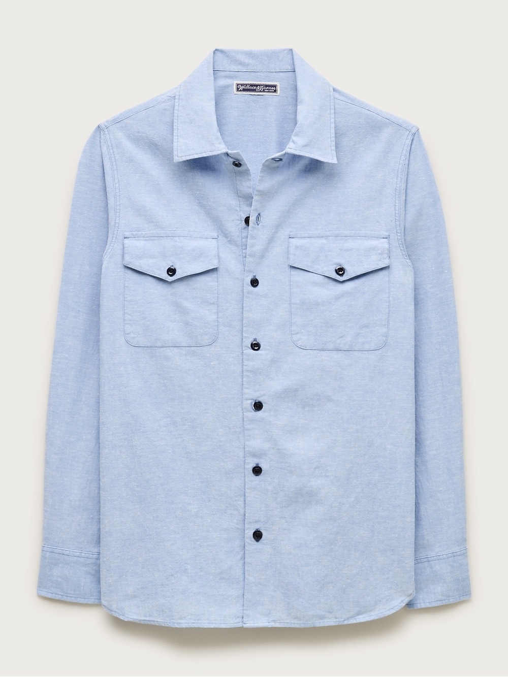 NWT J.Crew Wallace & Barnes Hemp-Cotton Chambray Workshirt Pale Sea M